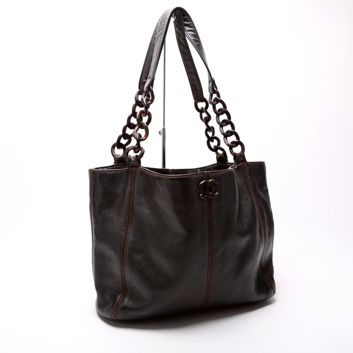 Chanel CC Wood Chain Tote Bag