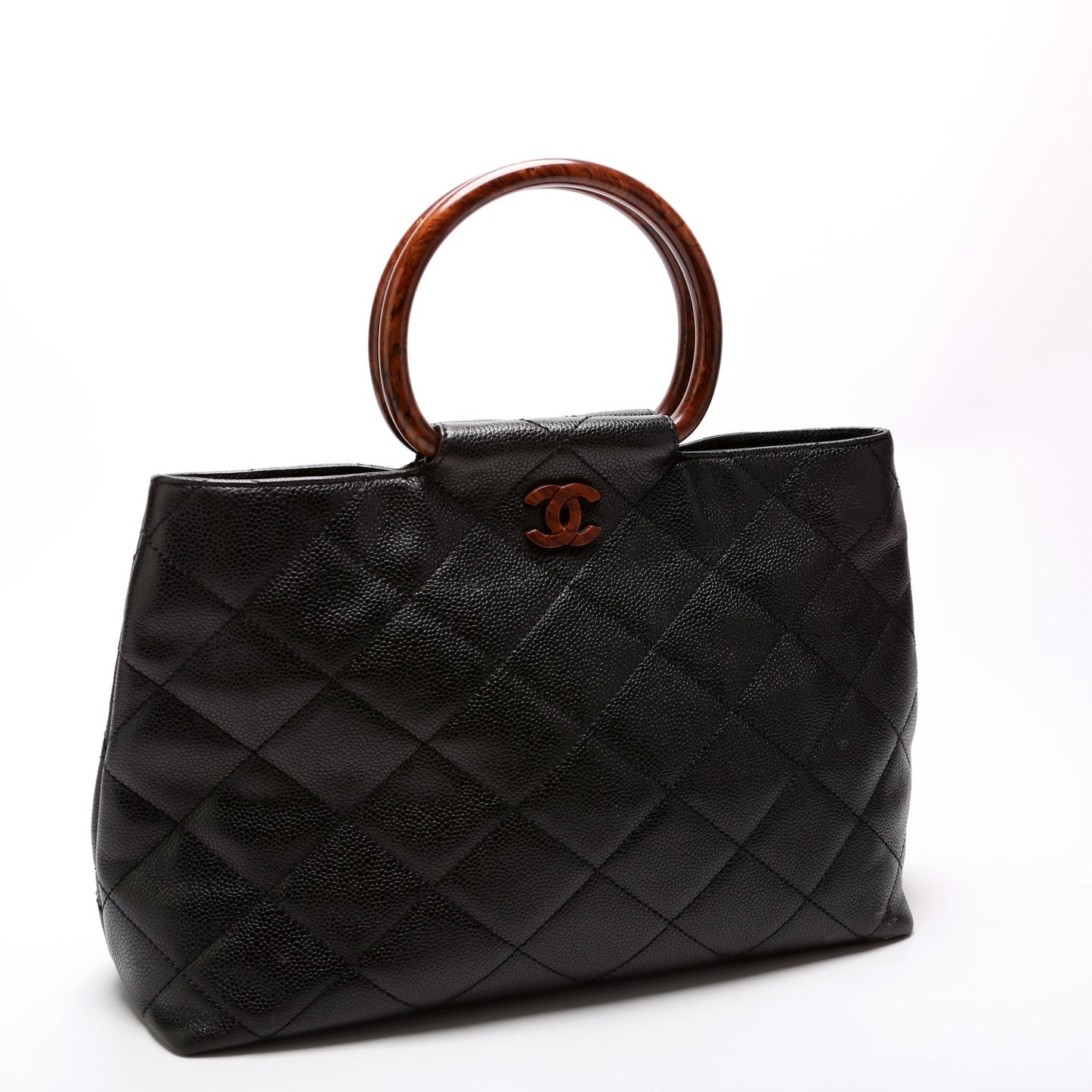 Chanel Coco Wooden Top Handle Caviar 6M Bag