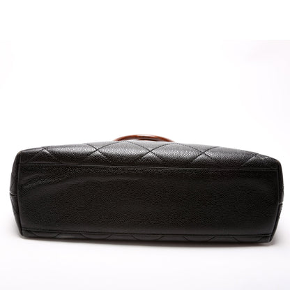 Chanel Coco Wooden Top Handle Caviar 6M Bag