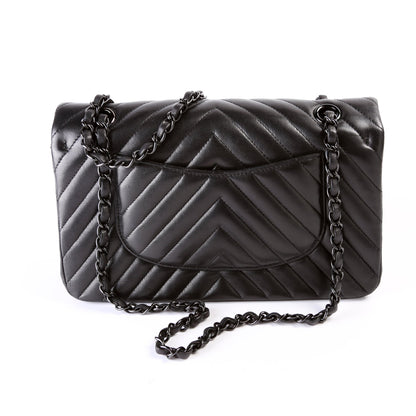 Chanel Classic Flap Medium Chevron Lambskin So Black 21M Bag