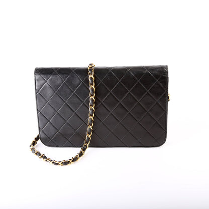 Chanel Vintage Single Flap Small Shoulder Quilted Lambskin Bag