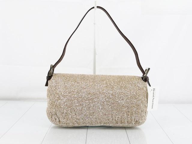 Fendi Baguette Shoulder bag with Cream Beads