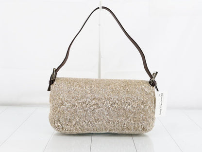 Fendi Baguette Shoulder bag with Cream Beads