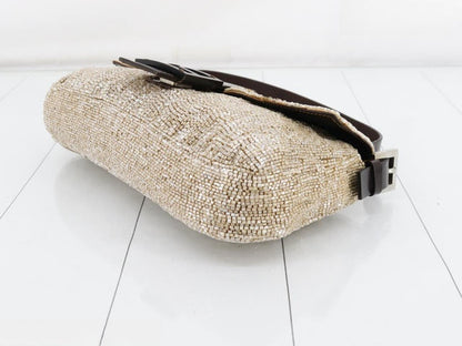 Fendi Baguette Shoulder bag with Cream Beads