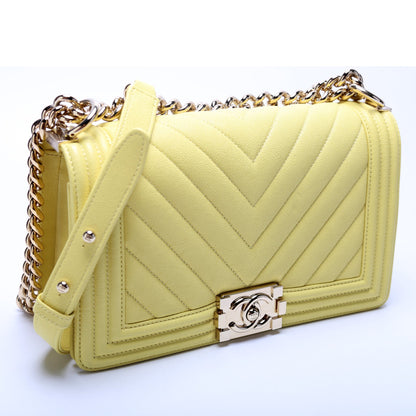 Chanel Boy Flap Medium Chevron Caviar 29M Bag