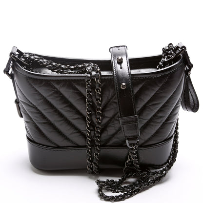 Chanel Gabrielle Hobo Small So Black Calfskin 28M Bag