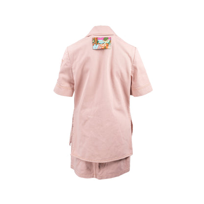 Fendi Size 38 Denim Jacket and Skirt Cotton/Calfskin Pink