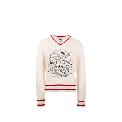 Dior Size 38 Love Knit Sweater Cashmere White