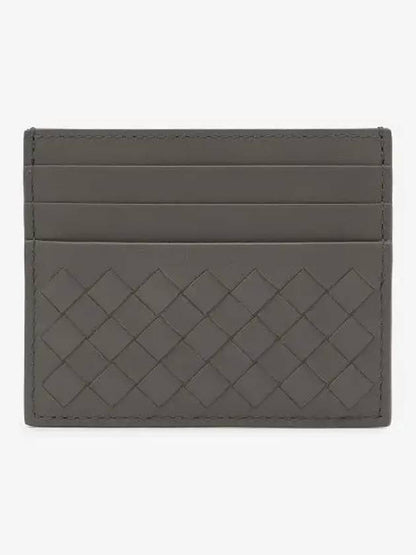 Luxury Bottega Veneta Intrecciato Card Wallet Grey