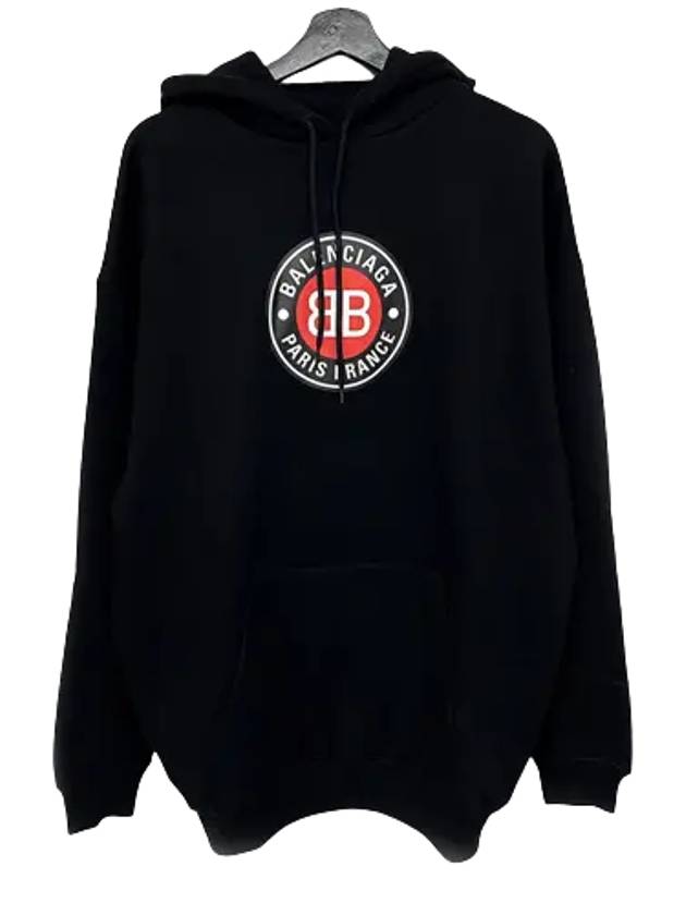Luxury Balenciaga Trending 2025 BB Logo Round Print Hoodie Black