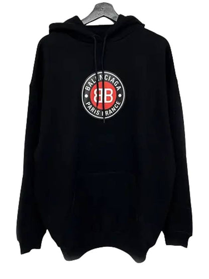 Luxury Balenciaga Trending 2025 BB Logo Round Print Hoodie Black