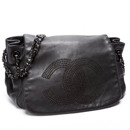 Chanel Studded CC Accordion Flap Lambskin 12M Bag