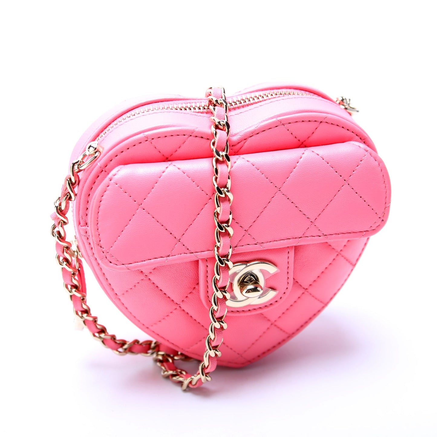 Chanel CC In Love Heart Clutch Quilted Lambskin 32M Bag