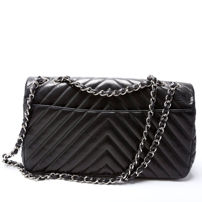 Chanel Surpique Chevron Quilted Lambskin Single Flap Large Bag