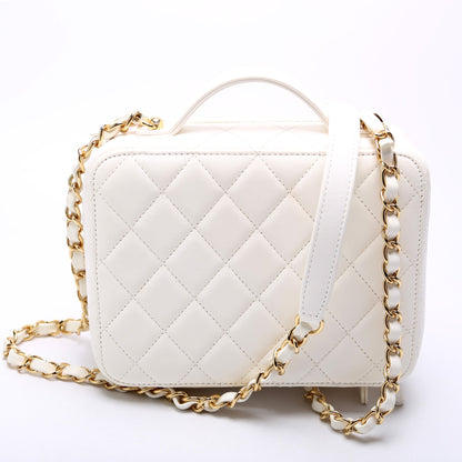 Chanel Golden Plate Vanity Case Lambskin Bag