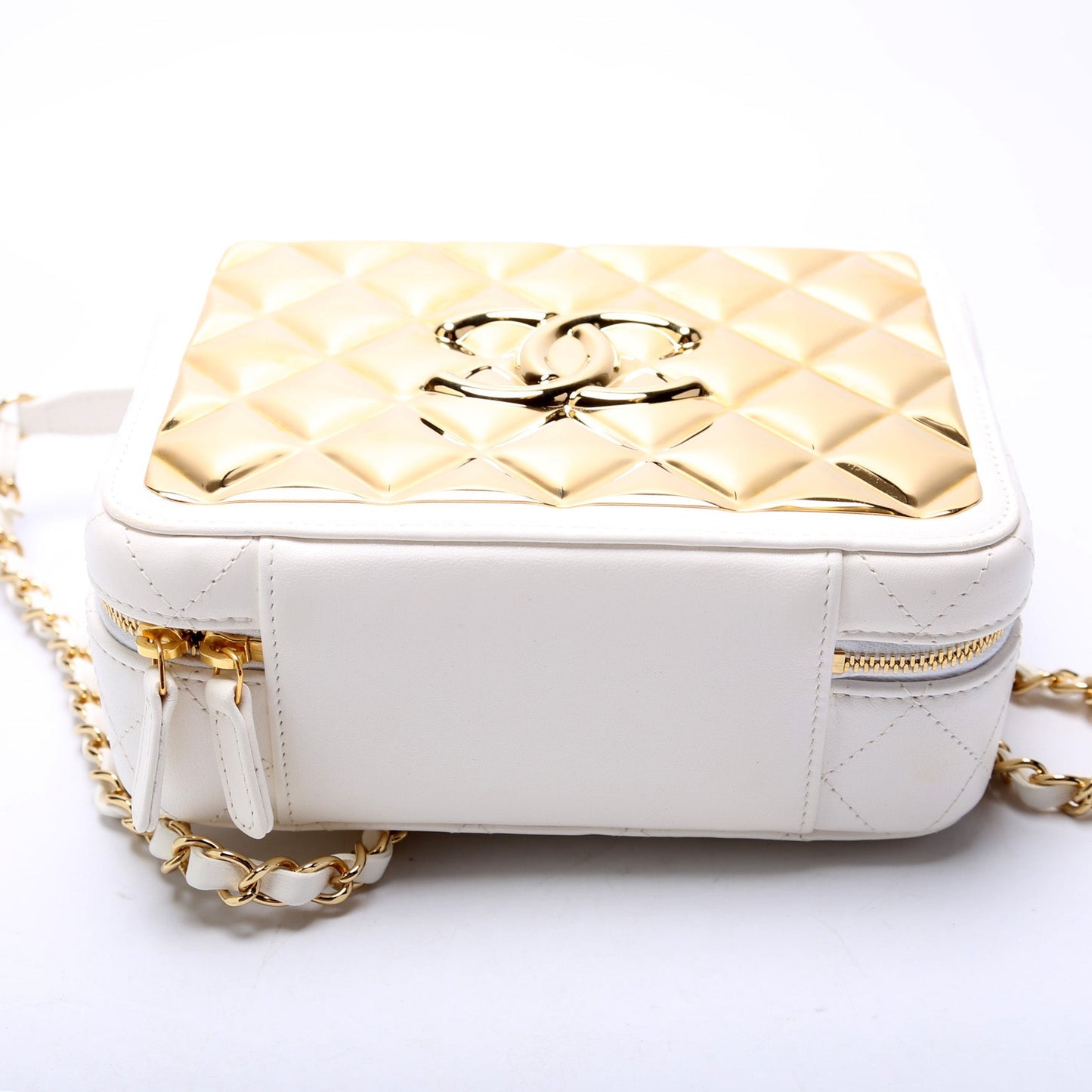 Chanel Golden Plate Vanity Case Lambskin Bag