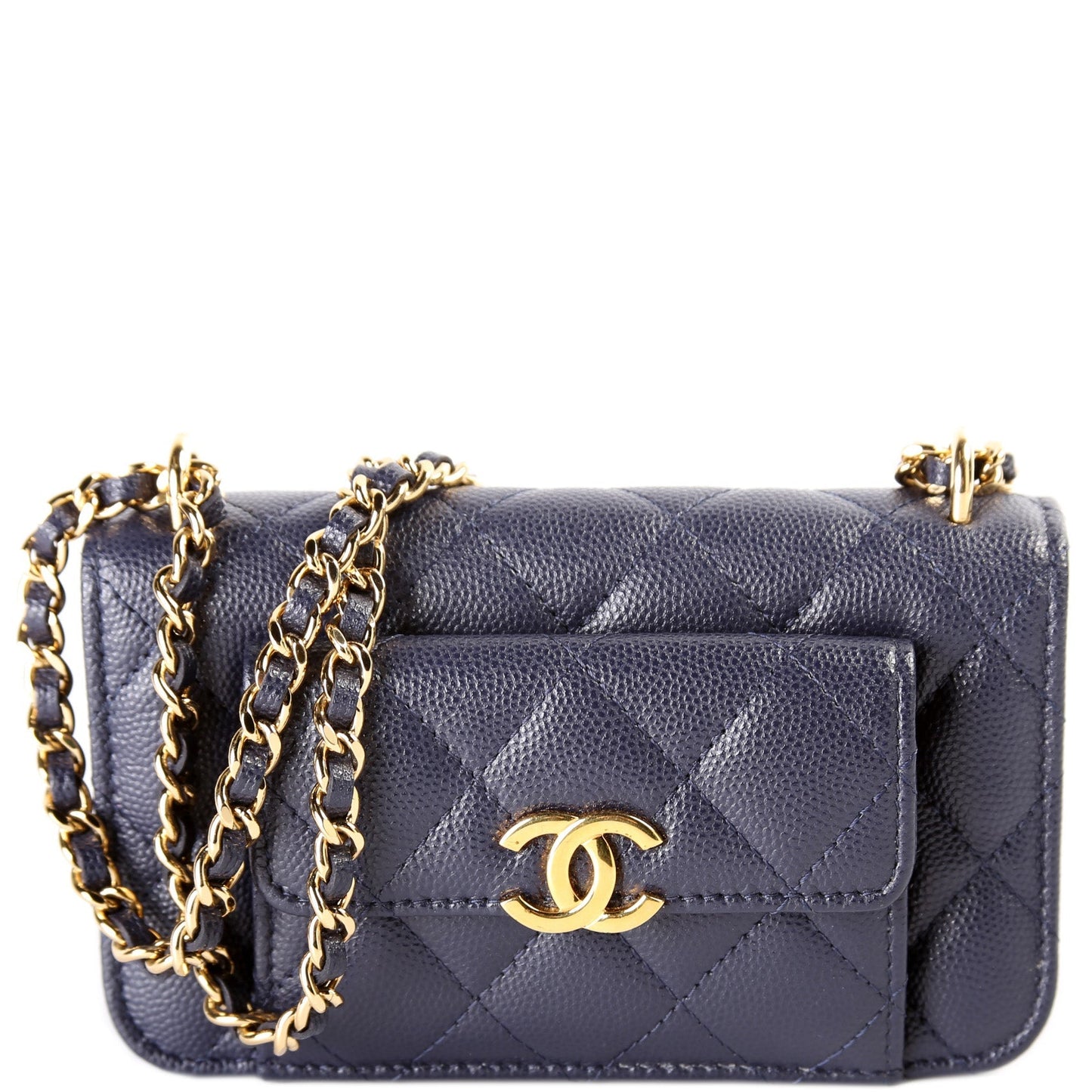 Chanel Pocket Twins Clutch On Chain Small Caviar Bag