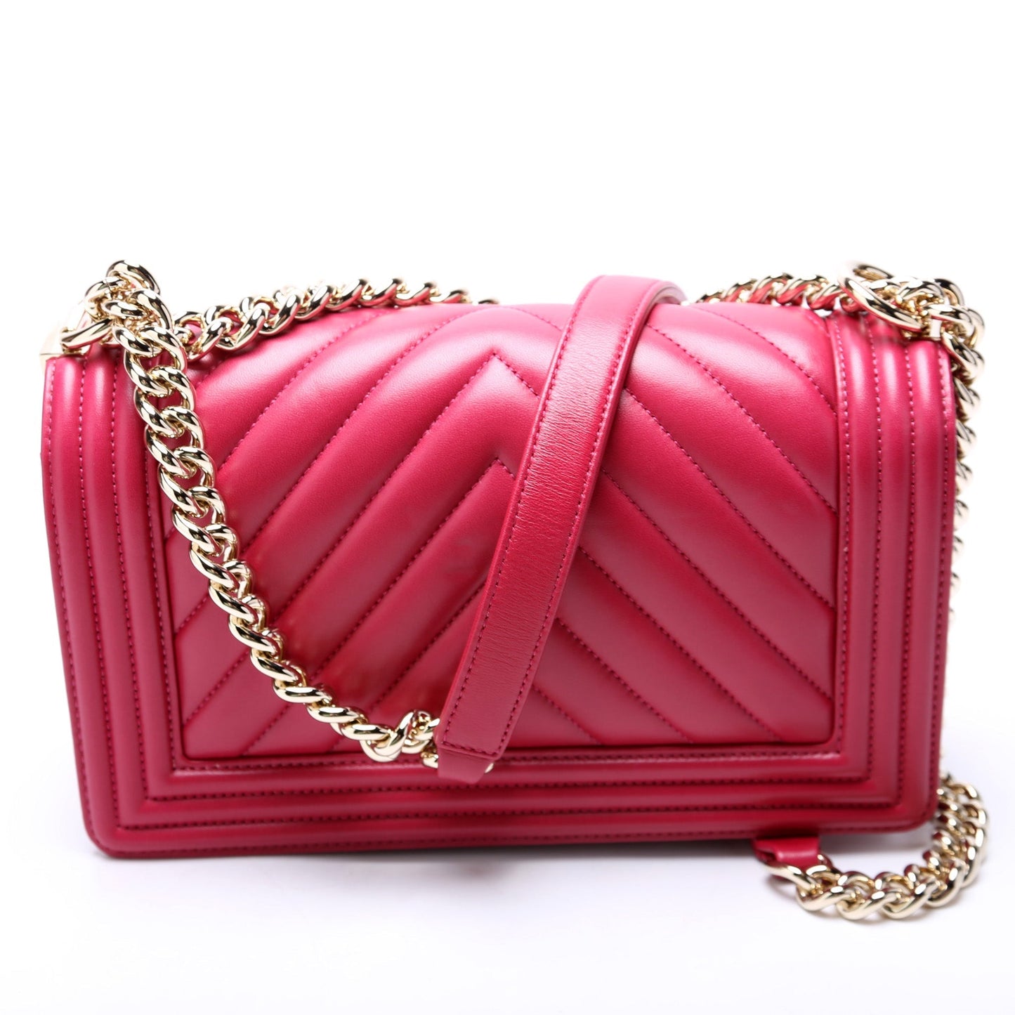Chanel Boy Flap Medium Old Lambskin Berry Bag