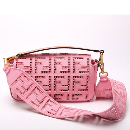 Fendi Baguette Ajour Embroidered FF 8BR006 Bag