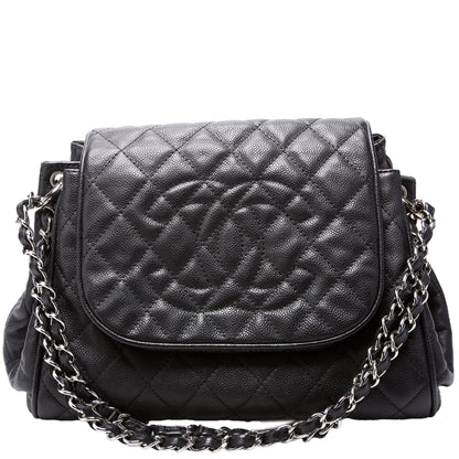 Chanel Timeless CC Accordion Flap Quilted Caviar 12M Bag