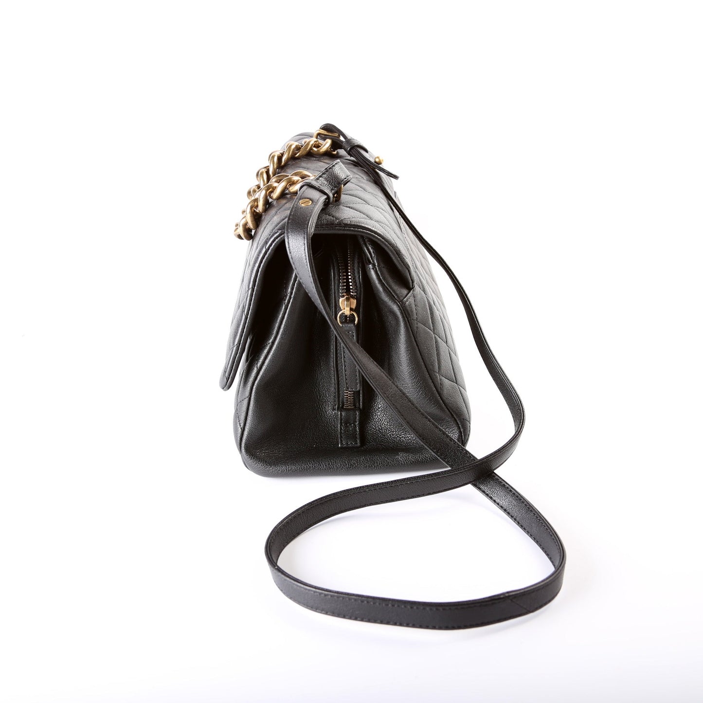 Chanel CC Trapezio Quilted Sheepskin Large Flap 23M Bag