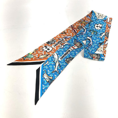 BURBERRY scarf 8040559 silk Orange TB logo skinny scarf Women