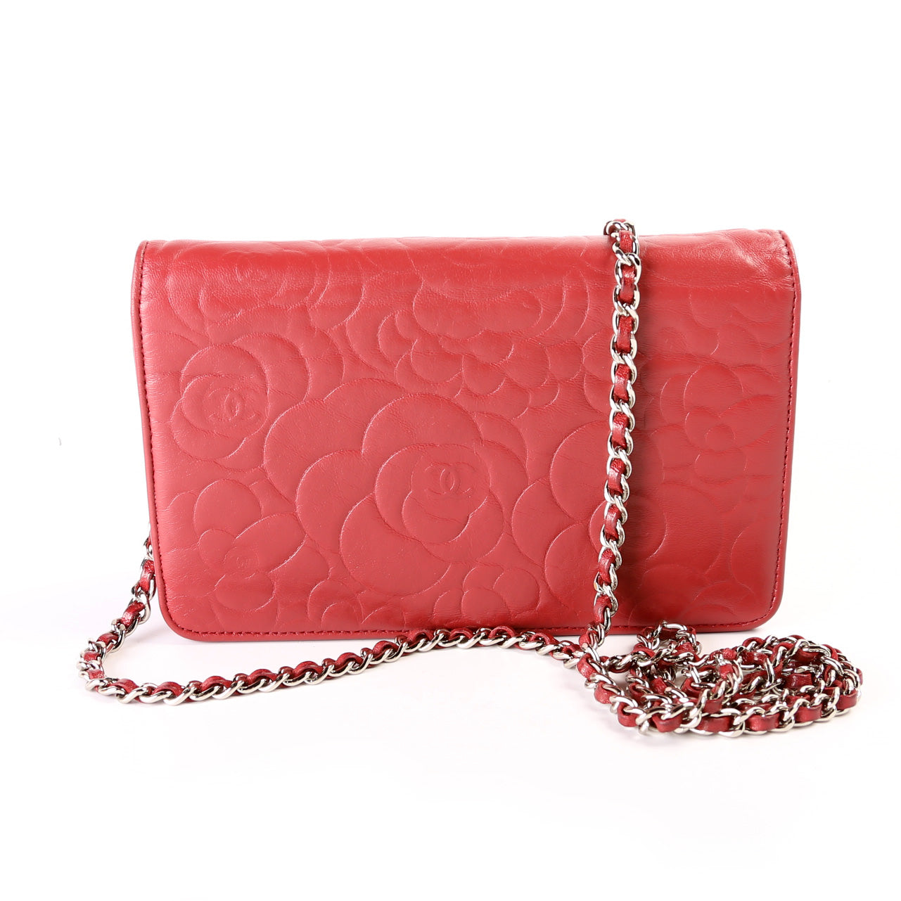 Chanel Camellia Embossed WOC 20M Bag
