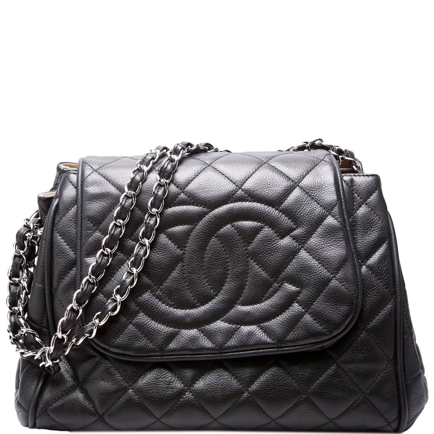 Chanel Timeless CC Accordion Flap Quilted Caviar 15M Bag
