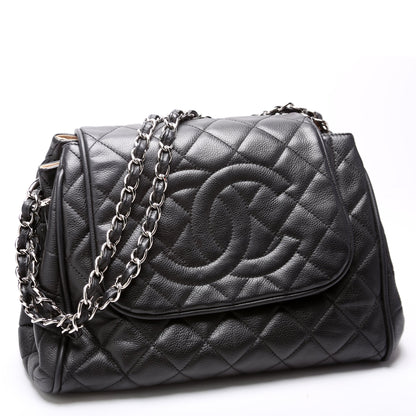 Chanel Timeless CC Accordion Flap Quilted Caviar 15M Bag