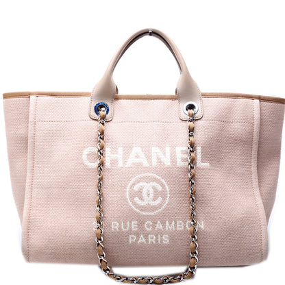 Chanel Deauville Canvas Tote Large Bag