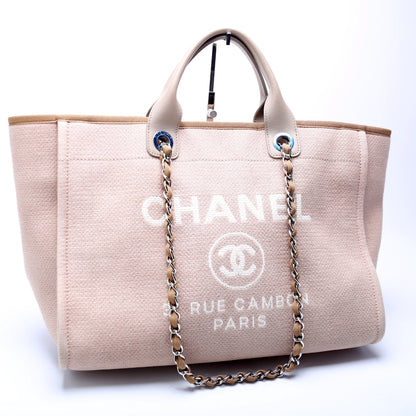 Chanel Deauville Canvas Tote Large Bag