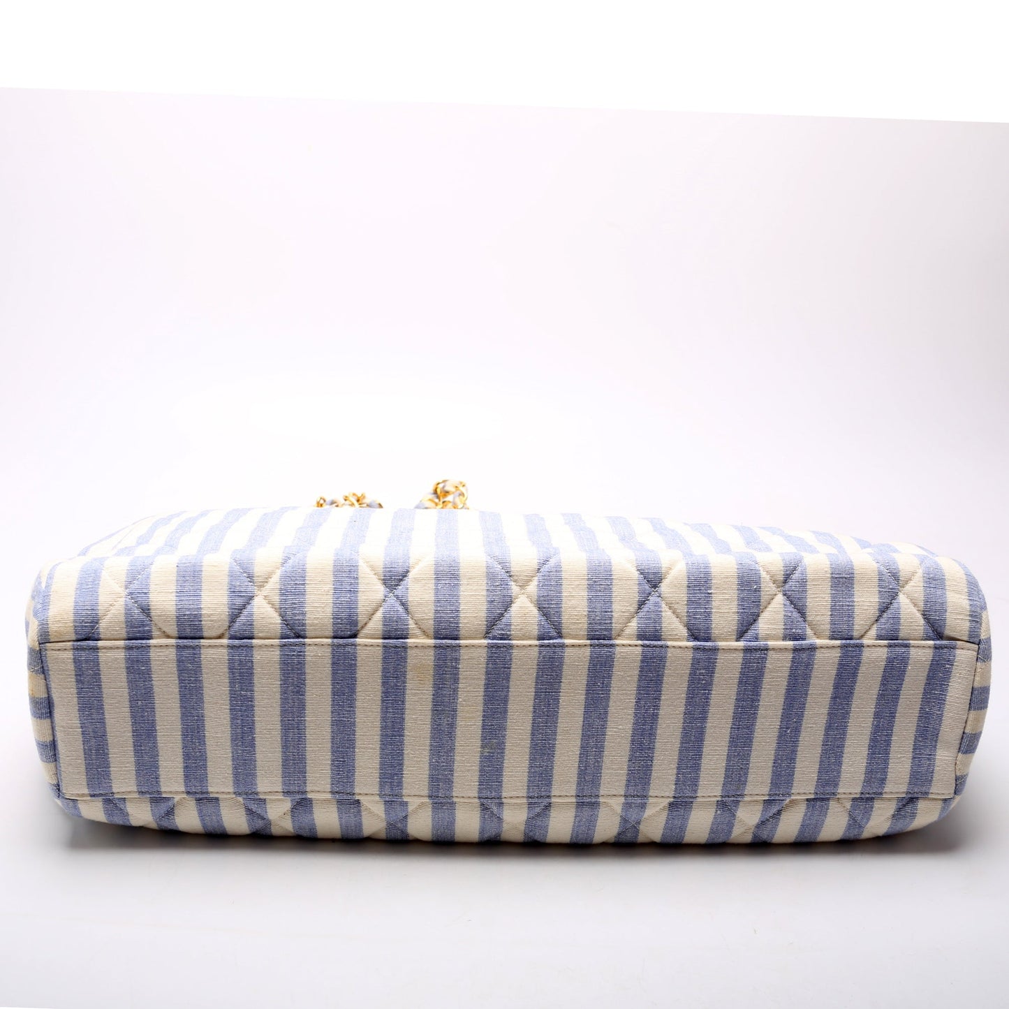 Chanel Chain Tote Striped Linen 3M Bag