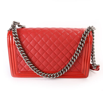 Chanel Boy Flap Medium New Goatskin/Patent 21-24M Bag