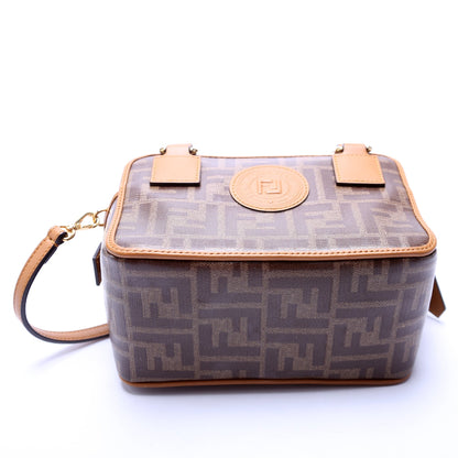 Fendi Glazed FF Canvas Mini Boston Bag