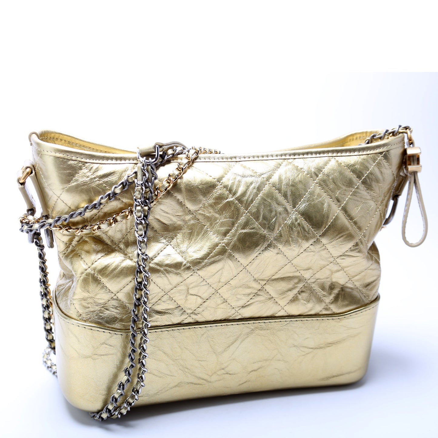 Chanel Gabrielle Hobo Medium Aged Metallic Calfskin Bag