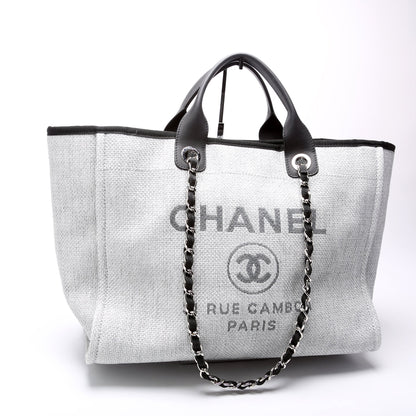 Chanel Deauville Canvas Tote Large Bag