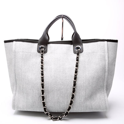 Chanel Deauville Canvas Tote Large Bag
