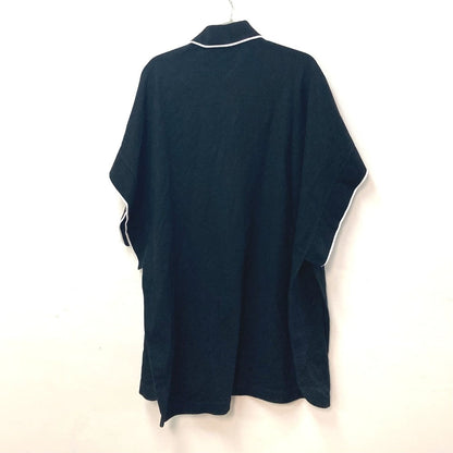 BURBERRY poncho 8015131 cotton black outer TB logo bicolor Women S