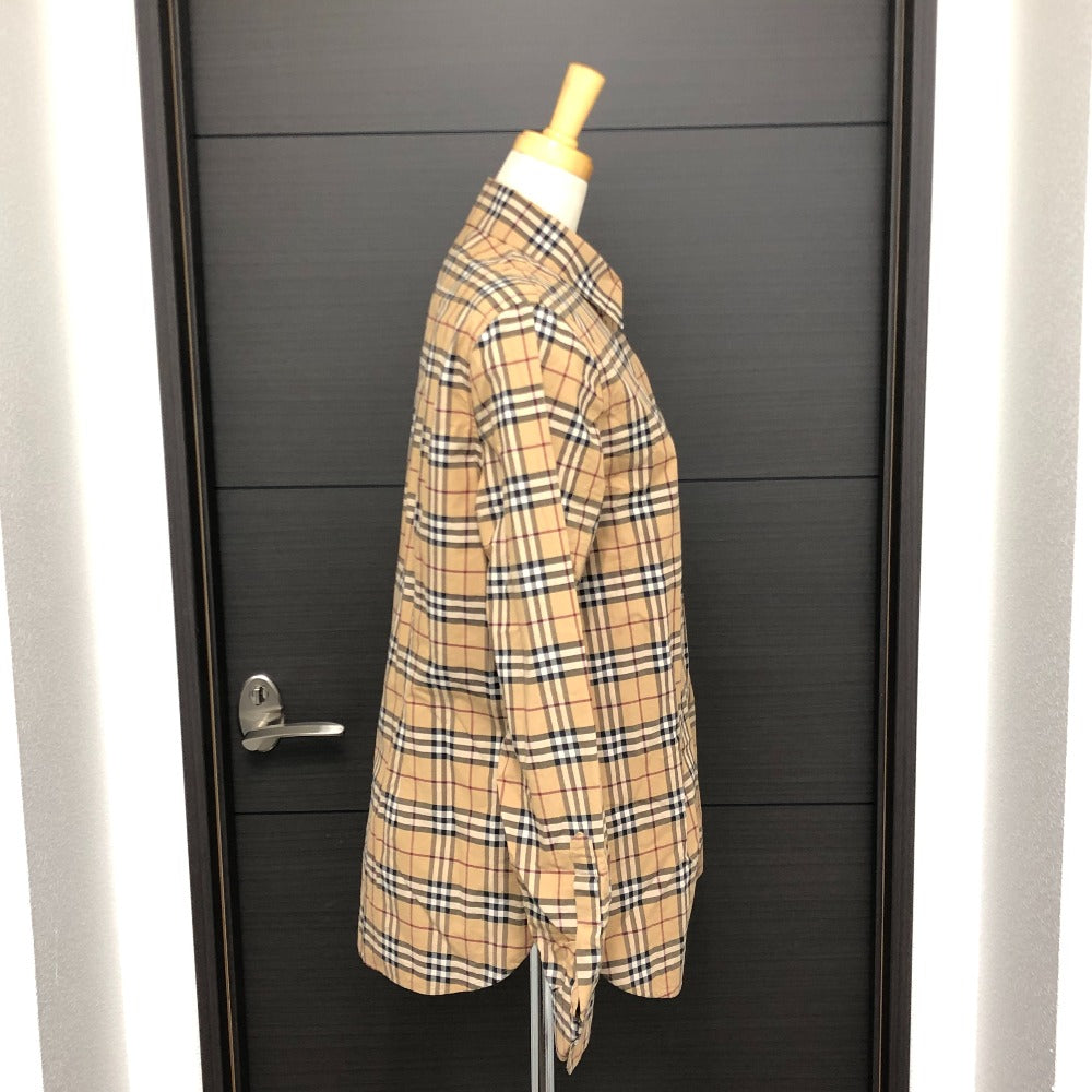 BURBERRY Long sleeve shirt cotton beige Check Pattern Women M