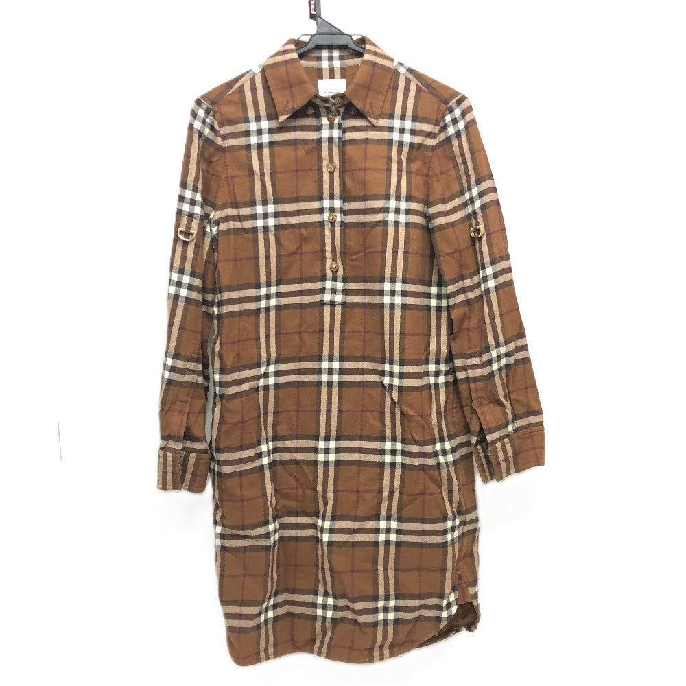 BURBERRY Long sleeve shirt cotton Brown Check shirt 36