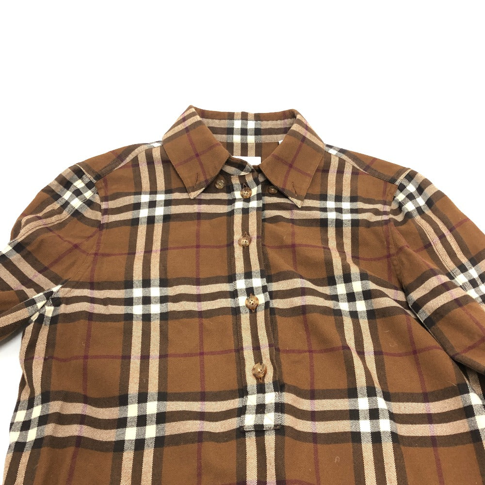 BURBERRY Long sleeve shirt cotton Brown Check shirt 36