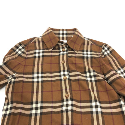 BURBERRY Long sleeve shirt cotton Brown Check shirt 36