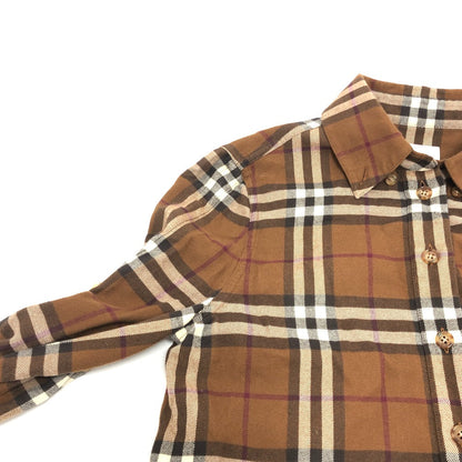 BURBERRY Long sleeve shirt cotton Brown Check shirt 36
