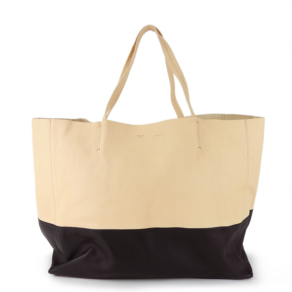 CELINE Tote Bag 169263EBT leather beige Horizontalkava Women