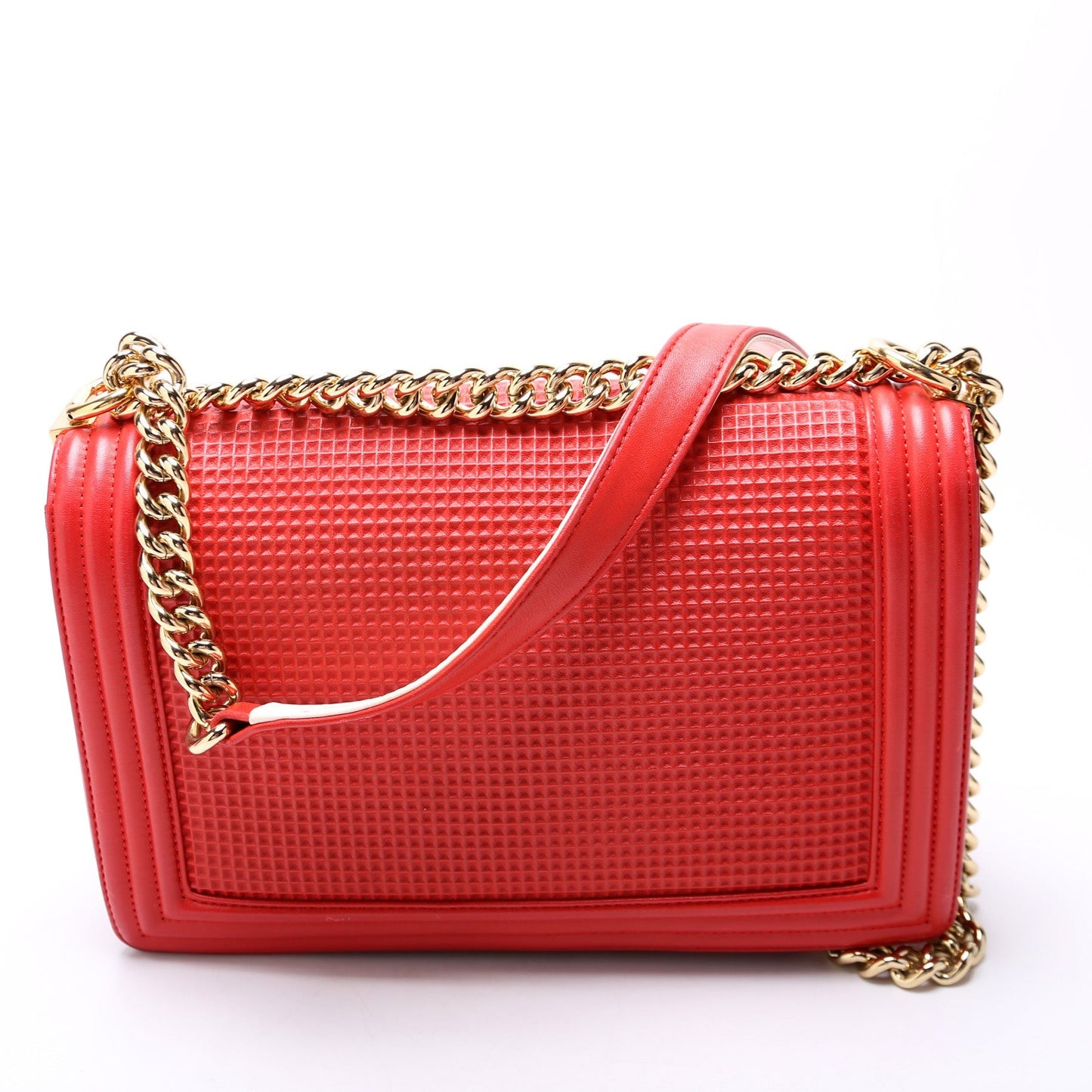 Chanel Boy Flap Medium New Cube Embossed Lambskin 15-20M Bag