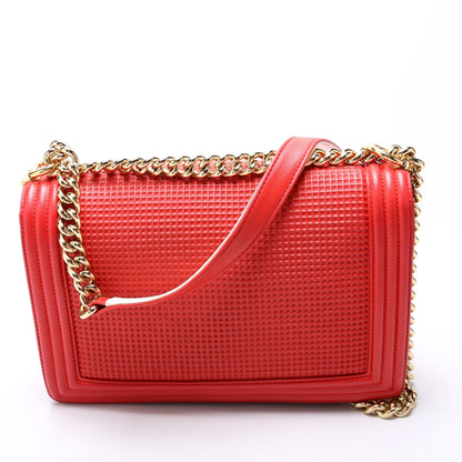 Chanel Boy Flap Medium New Cube Embossed Lambskin 15-20M Bag