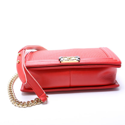 Chanel Boy Flap Medium New Cube Embossed Lambskin 15-20M Bag