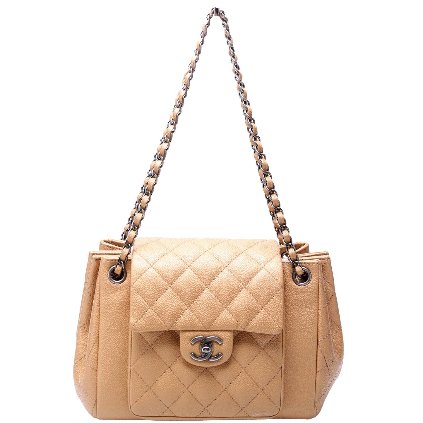 Chanel CC Accordion Shopping Quilted Caviar 22M Bag