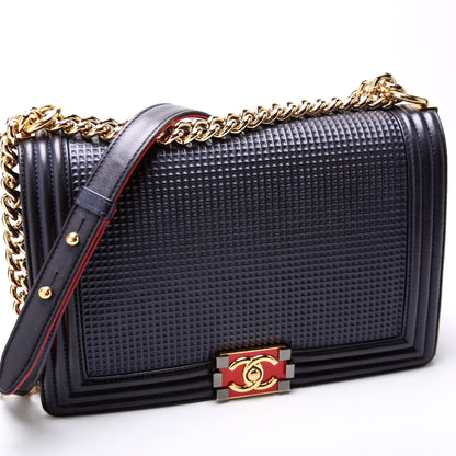 Chanel Boy Flap Medium New Cube Embossed Lambskin 18M Bag