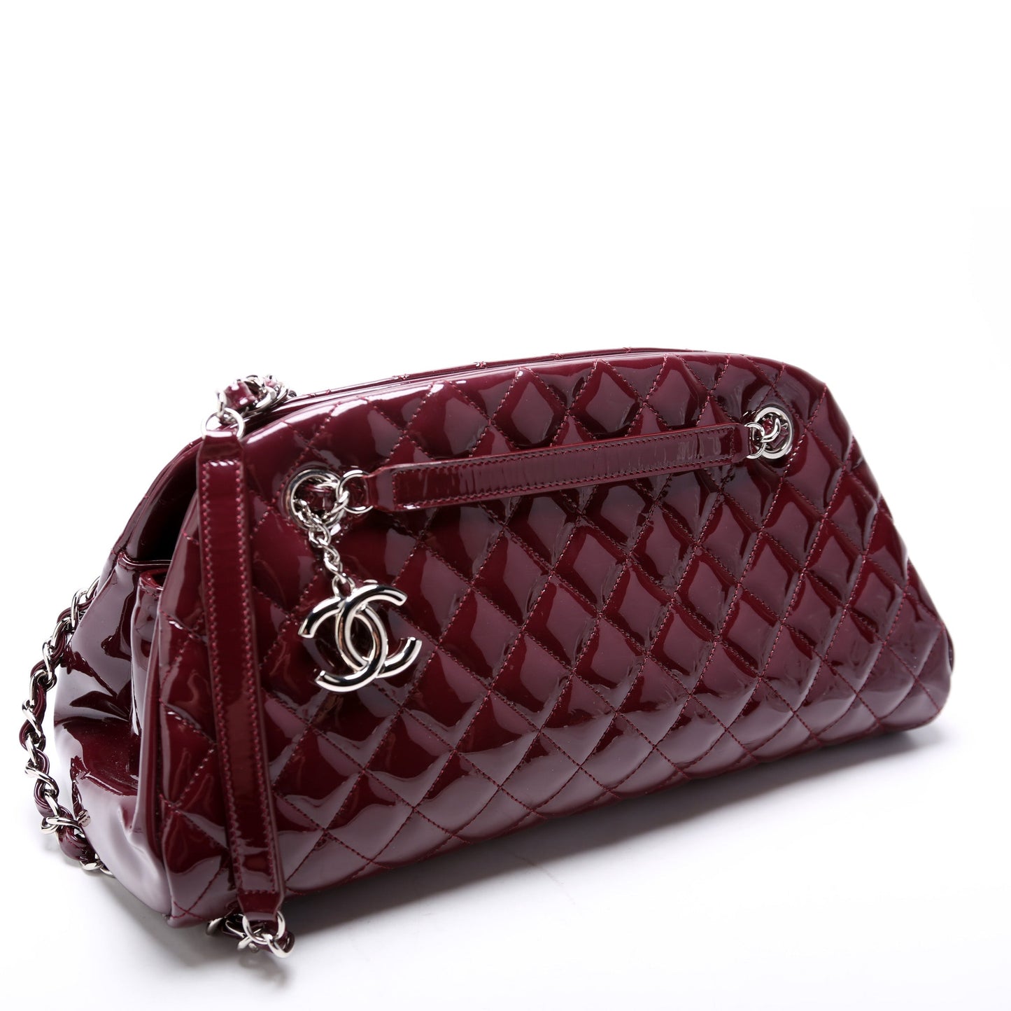 Chanel Just Mademoiselle Medium Bowling Patent 15M Bag
